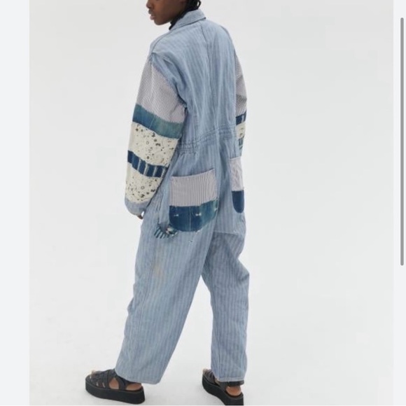 Urban outfitters UO Danielle Patchwork Linen Coverall Jumpsuit - Picture 2 of 2